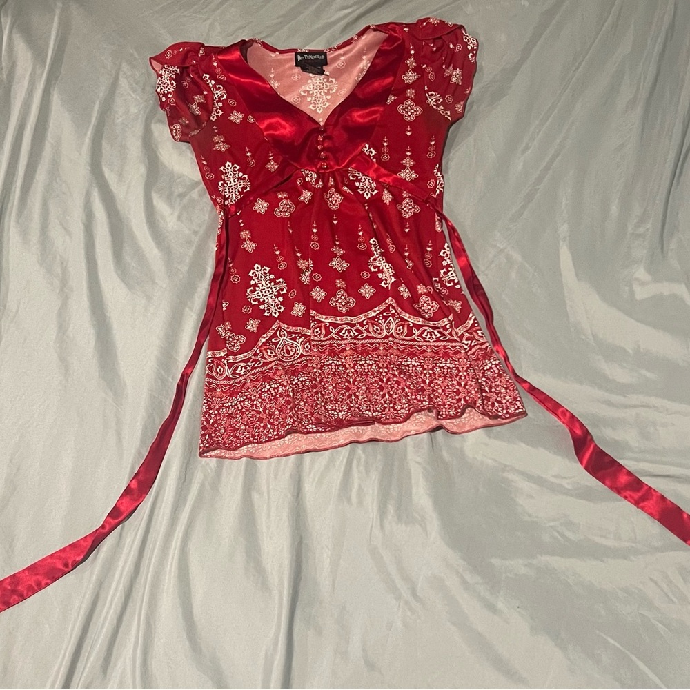 Vintage Y2K Red Hot Tempered Top Sz Small